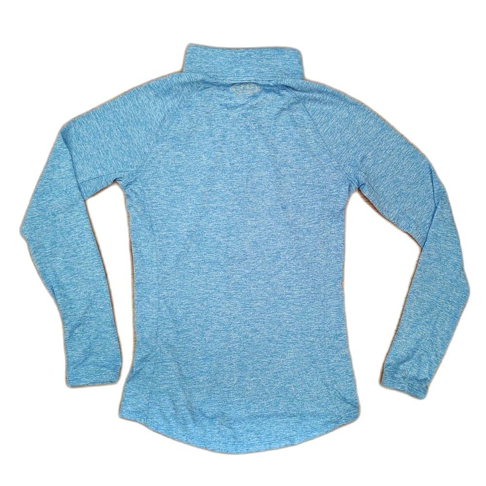 Under Armour half zip athletic top S blue space dye Heatgear - Picture 2 of 7